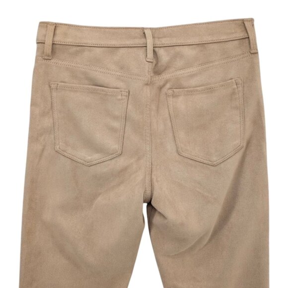 Banana Republic Faux Suede Pants Womens Tan Microfiber 5 Pocket Stretch Size 6 - Picture 4 of 10